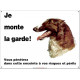 Lévrier Barzoï plaque portail "Je monte la garde, risques périls" pancarte affiche panneau photo