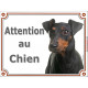 Plaque portail 2 tailles Attention au Chien, Manchester Terrier Tête pancarte panneau Pinscher moyen