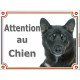 Shiba Inu noir et feu Tête, plaque portail "Attention au Chien" pancarte panneau chien japonais