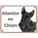Scottish Terrier noir Tête, plaque portail "Attention au Chien" pancarte panneau écossais photo