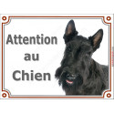 Scottish Terrier, plaque portail "Attention au Chien" 24 cm LUX C