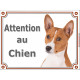 Basenji Tête, plaque portail "Attention au Chien" pancarte panneau photo
