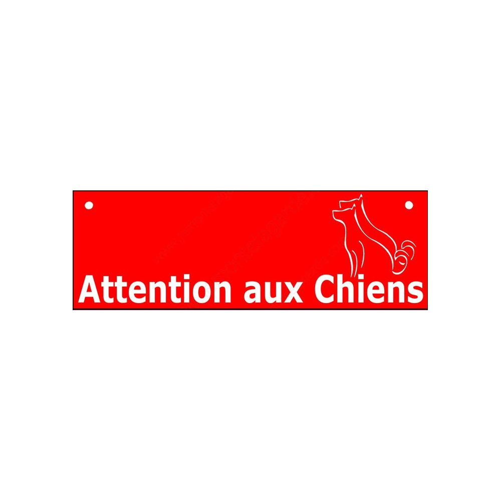Attention aux Chiens, Plaque ou sticker de Rue Barre Rouge panneau ...