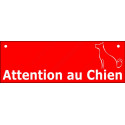 Plaque ou sticker Portail "Attention au Chien" Barre Rouge 2 tailles CLR A