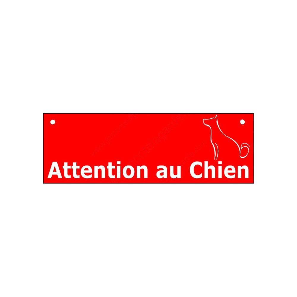 Attention au Chien, Plaque de Rue Barre Rouge panneau affiche portail