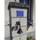 Pancarte ou sticker extérieurs bleue façon plaque de Rue La sonnette est cassée, merci de crier "DING-DONG" très fort !