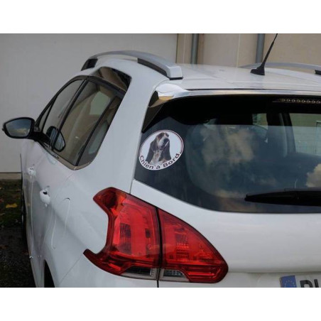Basset Hound, sticker rond voiture photo "Chien à Bord" résiste à l'extérieur, idée cadeau, 2 tailles D
