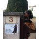 Setter Gordon Assis, photo Portail "un chien est un membre de la famille" pancarte, affiche panneau attention au chien idée cade