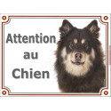 Chien Finnois de Laponie, plaque portail "Attention au Chien" 2 tailles LUX D