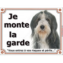 Bearded Collie, plaque portail "Je Monte la Garde" 2 tailles LUX D
