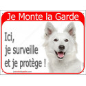 Berger Blanc, plaque portail "Je Monte la Garde" 2 Tailles RED C