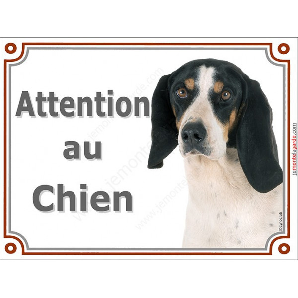 Plaque portail 2 tailles LUXE Attention au Chien, Chien Courant Suisse Bernois Tête pancarte panneau
