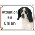 Chien Courant Suisse Bernois Tête, plaque portail "Attention au Chien" 2 tailles LUXE