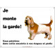 Basset Griffon Vendéen, pancarte portail "Je monte la garde, risques et périls" plaque affiche panneau photo