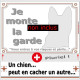 Epagneul Breton Noir et Blanc Tête, Pluriel pour plaque portail Je Monte la Garde, panneau affiche pancarte attention au chien