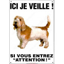 Basset Griffon Vendéen, plaque "Ici je Veille" 26,5 cm ECO