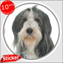 Bearded Collie sticker rond race intérieur ou extérieur 15 cm