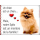 Spitz Roux Assis, Plaque Portail un chien est un chien, membre de la famille, pancarte, affiche panneau fauve orange