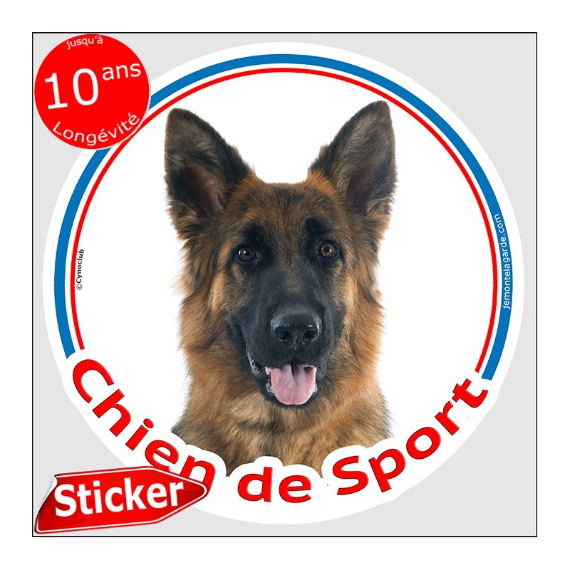 Berger Allemand poils mi-longs, sticker rond "Chien de Sport" Disque photo intérieur/Extérieur, autocollant agility BA Berger Allemand poils mi-longs, sticker rond "Chien de Sport" Disque photo intérieur/Extérieur, autocollant agility BA
