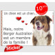 Sticker autocollant "Love" Berger Australien tricolore rouge Tête, intérieur/Extérieur, membre famille aussie cadeau photo chien