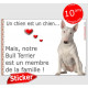 Bull Terrier blanc assis, sticker autocollant "Love" intérieur/Extérieur voiture adhésif chien photo