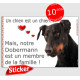 Dobermann Tête, sticker autocollant "Love" intérieur/Extérieur adhésif photo chien coeur membre famille photo