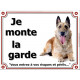 Berger Belge Laekenois, Plaque portail "Je Monte la Garde, risques périls" panneau affiche pancarte photo race