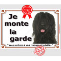 Briard Noir, plaque "Je Monte la Garde" 24 cm LUX