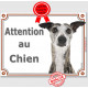 Lévrier Whippet bringé Tête, plaque portail "Attention au Chien" pancarte panneau photo