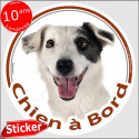 Jack cocard, sticker rond "Chien à Bord" 15 cm