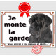 Cane Corso Italiano noir Tête, plaque "Je Monte la Garde, risques et périls" , pancarte photo panneau attention au Chien