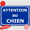 Sticker Portail "Attention au Chien" Rue Bleu Marine 24 cm CLR