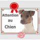 Terrier Brésilien Tête, plaque portail "Attention au Chien" 2 tailles pancarte panneau