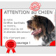 Griffon Korthals tête, plaque humour "Jetez Vous au Sol, Attention au Chien" pancarte drôle attendez secours courage