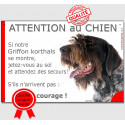 Korthals, plaque humour "Jetez Vous au Sol, Attention au Chien" 24 cm JET