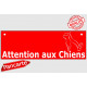 Plaque Portail 2 tailles Attention auX ChienS Barre Rouge au pluriel, pancarte panneau