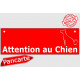 Plaque Portail 2 tailles Attention au Chien Barre Rouge, pancarte panneau