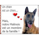 Berger Belge Malinois Tête, Plaque Portail un chien est un chien, membre de la famille, pancarte, affiche panneau