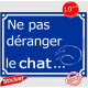 Sticker autocollant portail bleu humour "Ne pas déranger le Chat" 16 cm, drôle attention adhésif