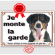 Bouvier Suisse Tête, Plaque portail "Je Monte la Garde, risques périls" panneau affiche pancarte photo