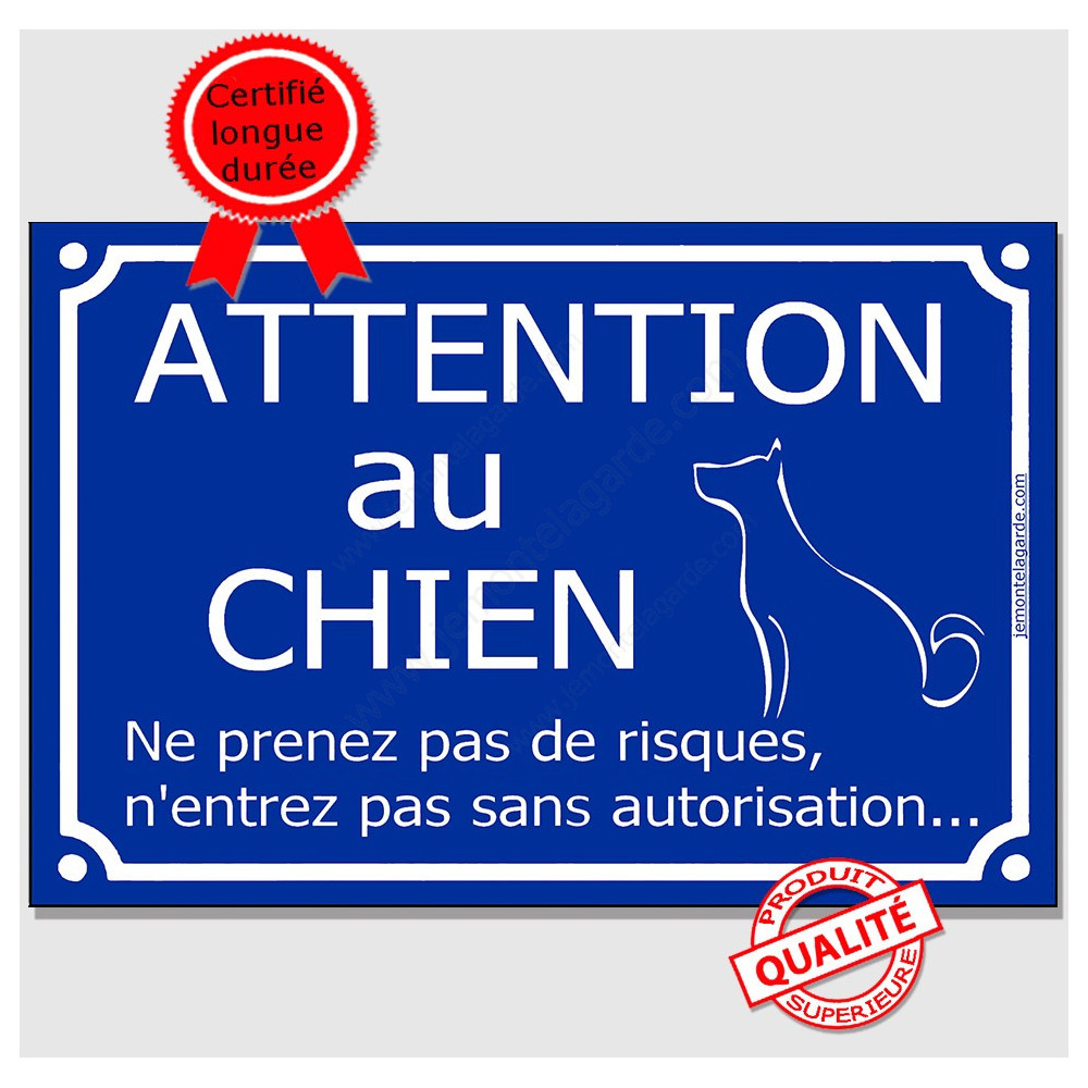 Une plaque aluminium pour prévenir attention au chien je mon