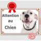 Dogue Argentin Gentil Tête, Plaque portail "Attention au Chien" panneau affiche pancarte photo