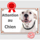 Dogue Argentin Gentil Tête, Plaque portail Attention au Chien, panneau affiche pancarte