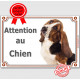 Basset Hound, Plaque Portail "Attention au Chien", affiche pancarte panneau, hund photo