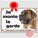 Cane Corso fauve, plaque "Je Monte la Garde" 2 tailles LUX D