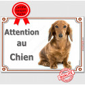 Teckel, plaque portail "Attention au Chien" 2 tailles LUX C