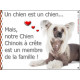 Chien Chinois à Crête, Plaque Portail un chien est un chien, membre de la famille, pancarte, affiche panneau