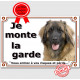Leonberg Tête, plaque portail "Je Monte la Garde, interdit sans autorisation" pancarte panneau photo race