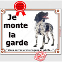 Epagneul Breton, plaque portail "Je Monte la Garde" 2 tailles LUX D