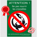 Plaque "Attention, ne pas nourrir les crocodiles !" 24 cm OBI